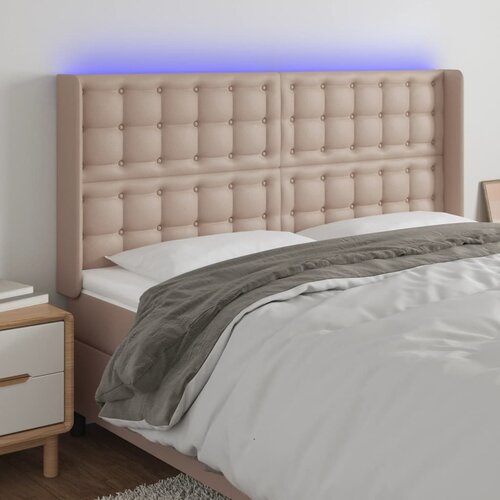 vidaXL LED uzglavlje boja cappuccina 203x16x118/128cm umjetna koža Cijene