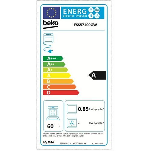 Beko električni &amp;scaron;poret FSS 57100 GW Slike