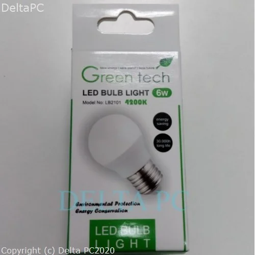  LED zarulja Green Tech 6W 4200K E27 AC220V G45