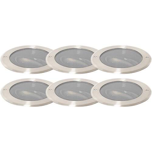 QAZQA Set 6 jeklenih jeklenih AR111 nastavljivih IP65 - Delux Honey Slike