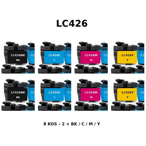  Dvojni komplet kompatibilnih kartu&amp;scaron; za Brother LC426 za MFC-J4335DWXL, MFC-J4340DW, MFC-J4540DW, MFC-J4540DWXL &amp;ndash; 2&amp;times;BK/C/M/Y, 8 kos Slike