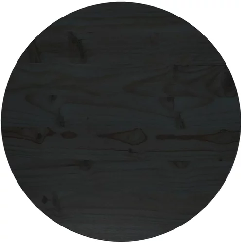 vidaXL Ploča za stol crna Ø 50 x 2,5 cm od masivne borovine