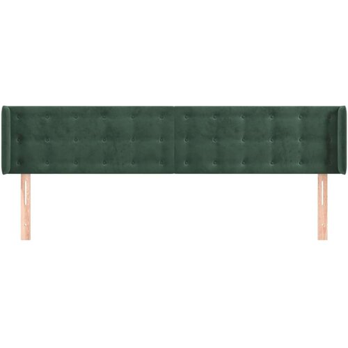 vidaXL Uzglavlje s ušima tamnozeleno 183x16x78/88 cm baršunasto Cene