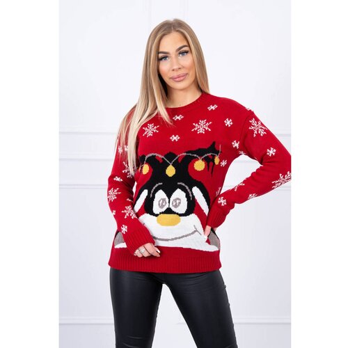 Kesi Christmas sweater with reindeer red Cene