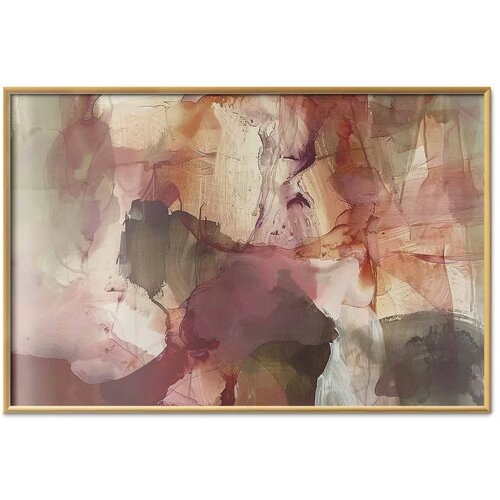  Plakat Spring Composition - glimmers and forms in watercolor technique 60x40 Zlatni okvir Slike