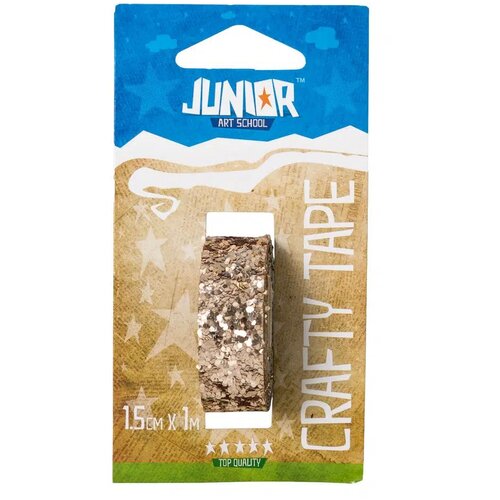 Junior crafty tape, kraft gliter traka, 15mm x 1m, odaberite nijansu Zlatna Slike