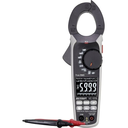 Voltcraft Strujne stezaljke digitalni VC-533 CAT III 600 V Zaslon (brojevi): 6000 Slike