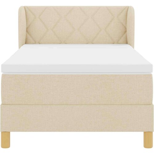 VidaXL Boxspring - Krevet s oprugama i madracem krem 90x200 cm Krema 90 x 190 cm Slike