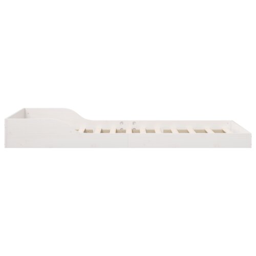 VidaXL Krevetna konstrukcija Bijela 80 x 220 cm Masivna borovina Slike