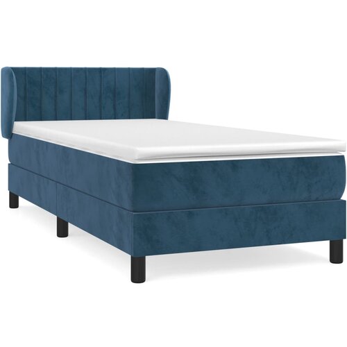 Maison Chic Box spring postelja - Vzmetna postelja z vzmetnico temno modra 90x200 cm žamet SL14231, (21906383) Cene