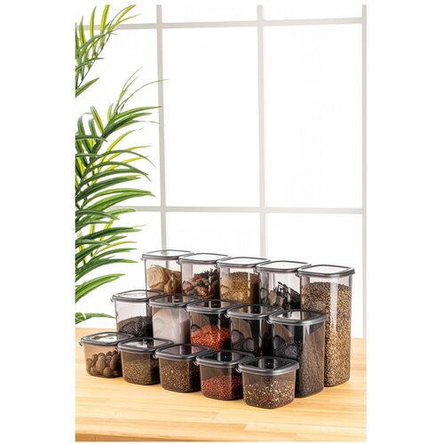 Hermia BNMPEGYAS15-51217 Anthracite Storage Box Set (15 Pieces) Cene