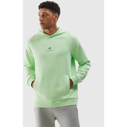 4f Men&amp;#039;s Hooded Sweatshirt Without Fastening and Organic Cotton - Light Green Slike