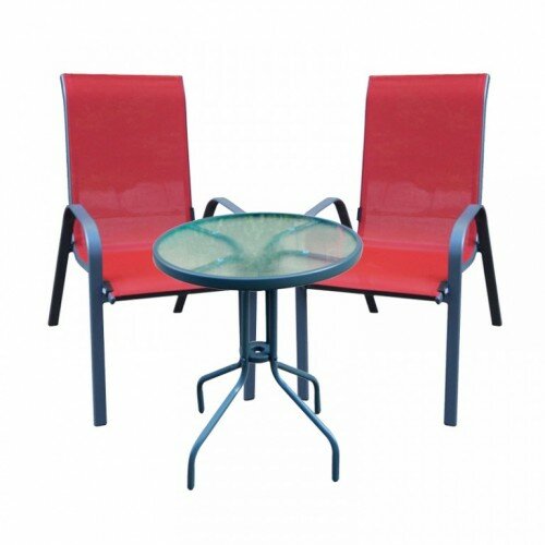 baštenski set Sto i Dve crvene stolice Slike