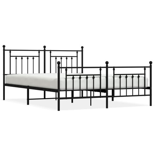 Maison Chic Kovinski Posteljni okvir - Dvoposteljna postelja - Zakonska postelja brez vzmetnice s podnožjem 180x200 cm, (21694028) Cene