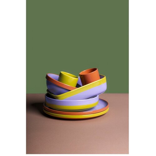 ONA Oranžen/vijoličen krožnik iz kamenine &amp;oslash; 26 cm Duo &amp;ndash; Slike