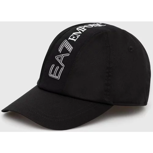 Ea7 Emporio Armani Pamučna kapa sa šiltom boja: crna, s tiskom, 4F103.245117