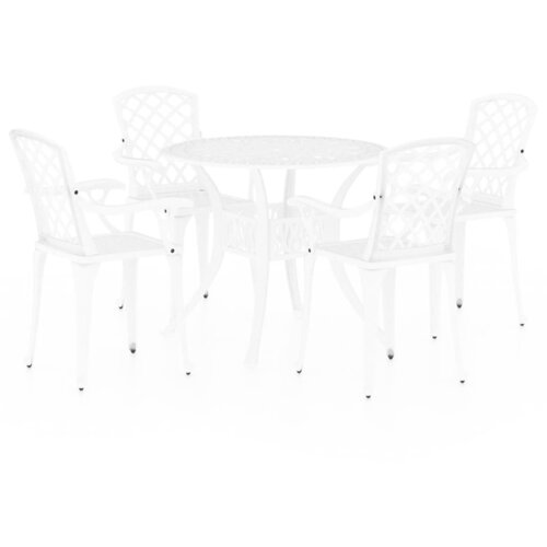 VidaXL Bistro garnitura 5-delna liti aluminij bela, (20998375) Slike