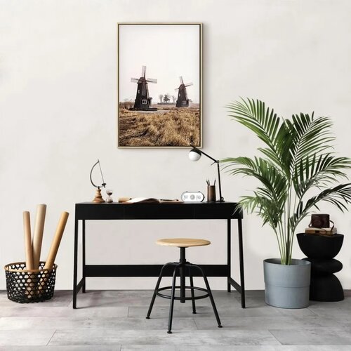  Slika - Wooden Windmill (1 Part) Vertical 80x120 U prirodnom drvenom okviru Slike