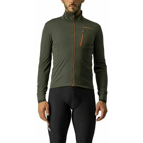 Castelli Go Jacket Military Green/Fiery Red 3XL Slike