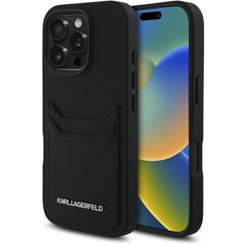 Karl Lagerfeld OVITEK ZA IPHONE 16 PRO MAX Z REŽO ZA KOVINSKO KARTICO, (5000012773) Cene