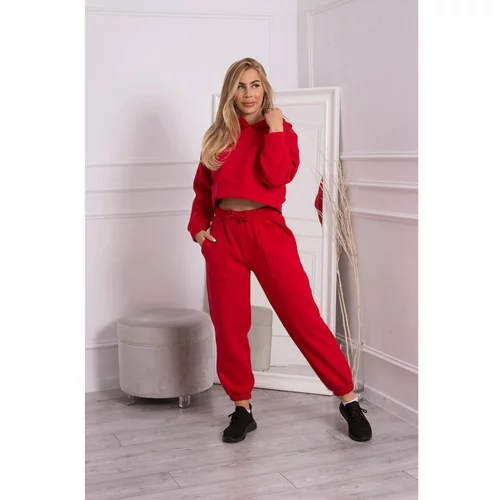Kesi Insulated set with a short sweatshirt red