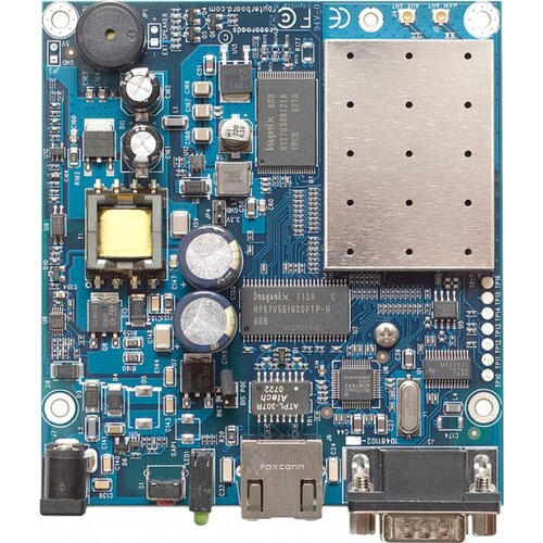 MikroTik RouterBoard Crossroads - ugrađen wireless 2.4GHz 802.11g Atheros high power 400mW (26 dBm), ruter / AP / klijent / link, MIPS32 CPU, 32MB SDRAM, 1 x LAN/PoE 10-60V, dim. 105x95mm, RouterOS L4 Cene