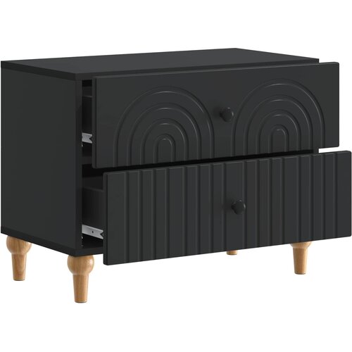  Noćni ormar s ladicama Crna 62 x 34,5 x 48 cm Konstruirano drvo Slike