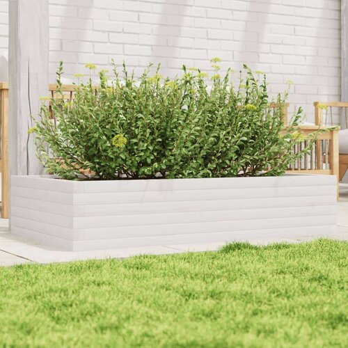  Vrtna sadilica bijela 110x60x23 cm od masivne borovine Slike