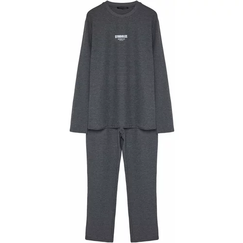 Trendyol Pajama Set - Black - Slogan