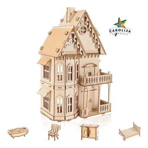  Woodcraft 3d drvena puzzla - gotska vila ( 9099) Slike