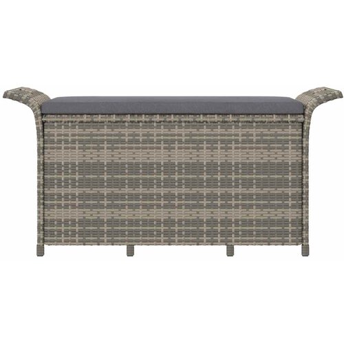  Vrtna klupa s jastukom siva 116 x 46 x 57 cm od poliratana Slike
