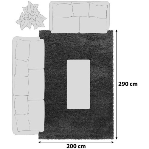 XXXL Preproga Fluffy, 200x290cm, Siva Slike