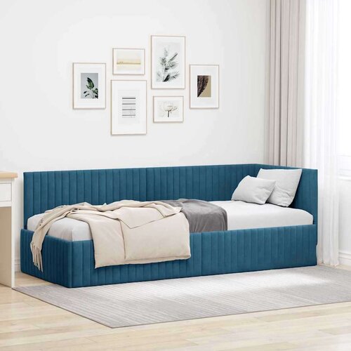vidaXL kutni okvir kreveta s uzglavljem plava 80 x 200 cm baršun Cene