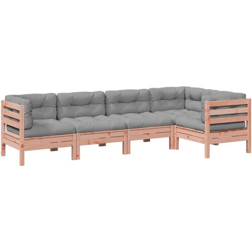 VidaXL 5-dijelni set vrtnih sofa s jastucima masivno drvo duglazije Slike