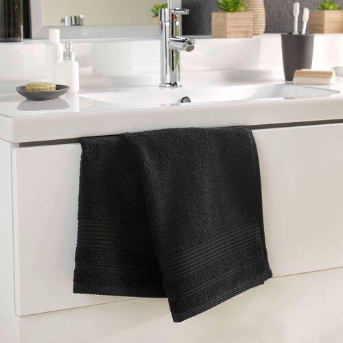 Douceur d int&amp;eacute;rieur Crni pamučan ručnik od frotira 50x90 cm Tendresse &amp;ndash; Slike