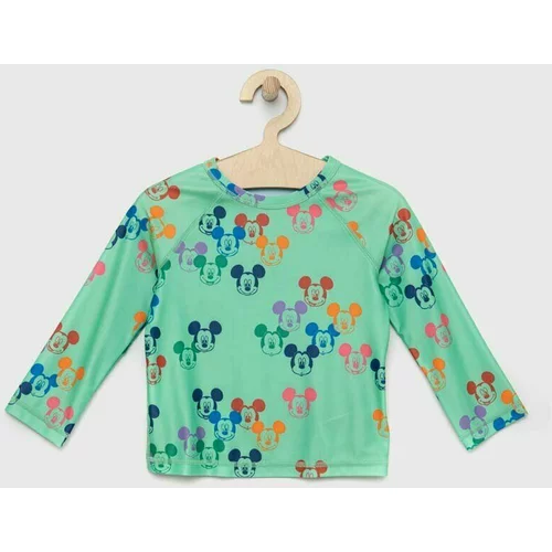 GAP Dječja majica dugih rukava za kupanje x Disney boja: zelena, s uzorkom