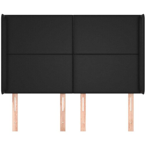  Uzglavlje s u&amp;scaron;ima crni 147x16x118/128 cm od umjetne kože Slike
