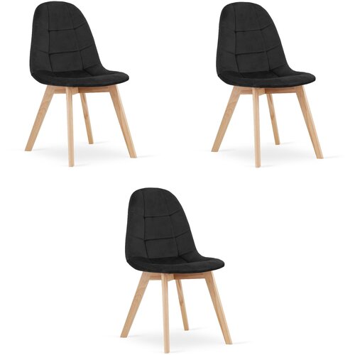 Brandless Stol BORA - črni žamet x 3, (22044528) Slike