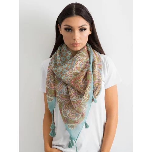 Fashion Hunters Scarf with fringes and mint print