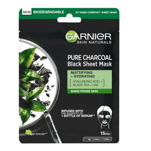 Garnier skin naturals tissue mask - pure charcoal 1003009684 Slike