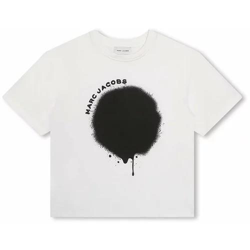Marc Jacobs Otroška bombažna kratka majica bela barva