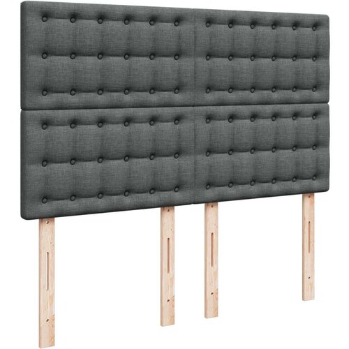 VidaXL Okvir kreveta s oprugama i madrac svjetlosivi 140x200cm tkanina Slike