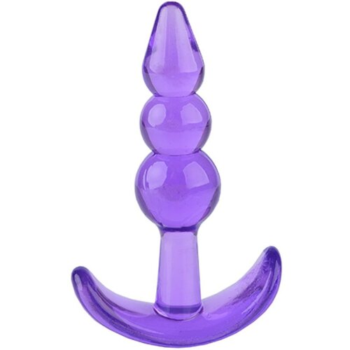 Analni dildo t-plug beaded purple Slike
