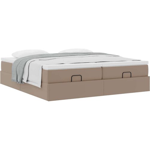 VidaXL Otomanski posteljni okvir z vzmetnicami kapučino 200x200 cm, (21608020) Slike