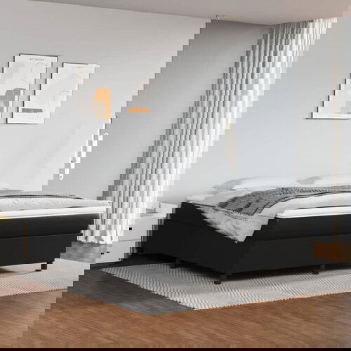 The Living Store Posteljni okvir črn 180x200 cm umetno usnje - Box Spring Posteljni Okvir, (21521343) Slike