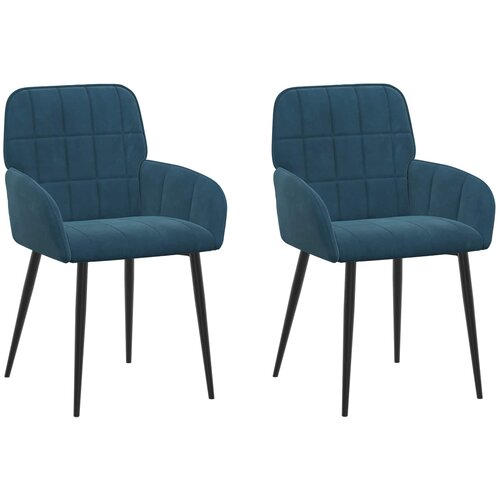 vidaXL Jedilni stoli 2 pcs Žamet Modra 57 x 50 x 85 cm, (5000296597) Cene