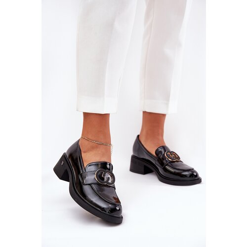 VINCEZA Lacquered Leather Moccasins On Heel Cijene