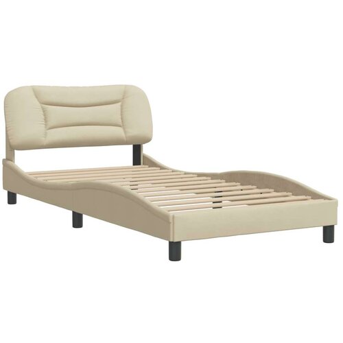 VidaXL okvir za krevet s uzglavljem krem 100x200 cm od tkanine Slike