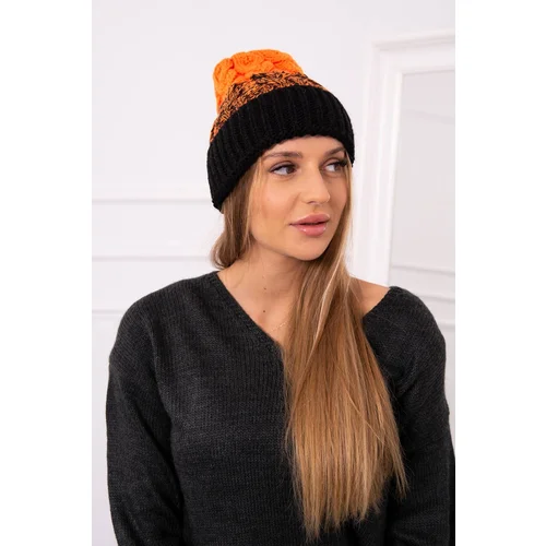 Kesi Women's cap Samara K346 black+orange neon