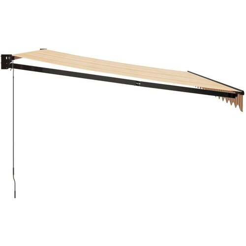  Tenda na uvlačenje žuto-bijela 4 x 3 m od tkanine i aluminija Slike